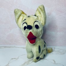 Vintage Japan Dalmatian Black Spotted Stuffed Plush Puppy Dog, Collectible