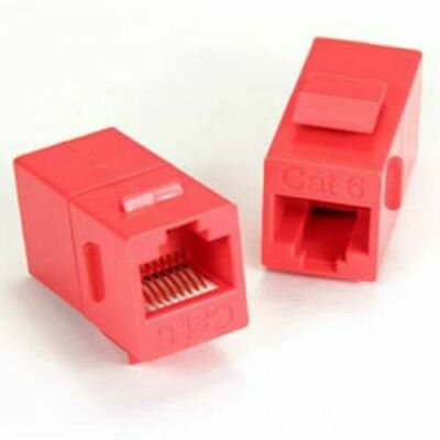 10x Cat6 RJ45 F/F Ethernet Network Coupler Snap-In Jack For Keystone Wall Plate