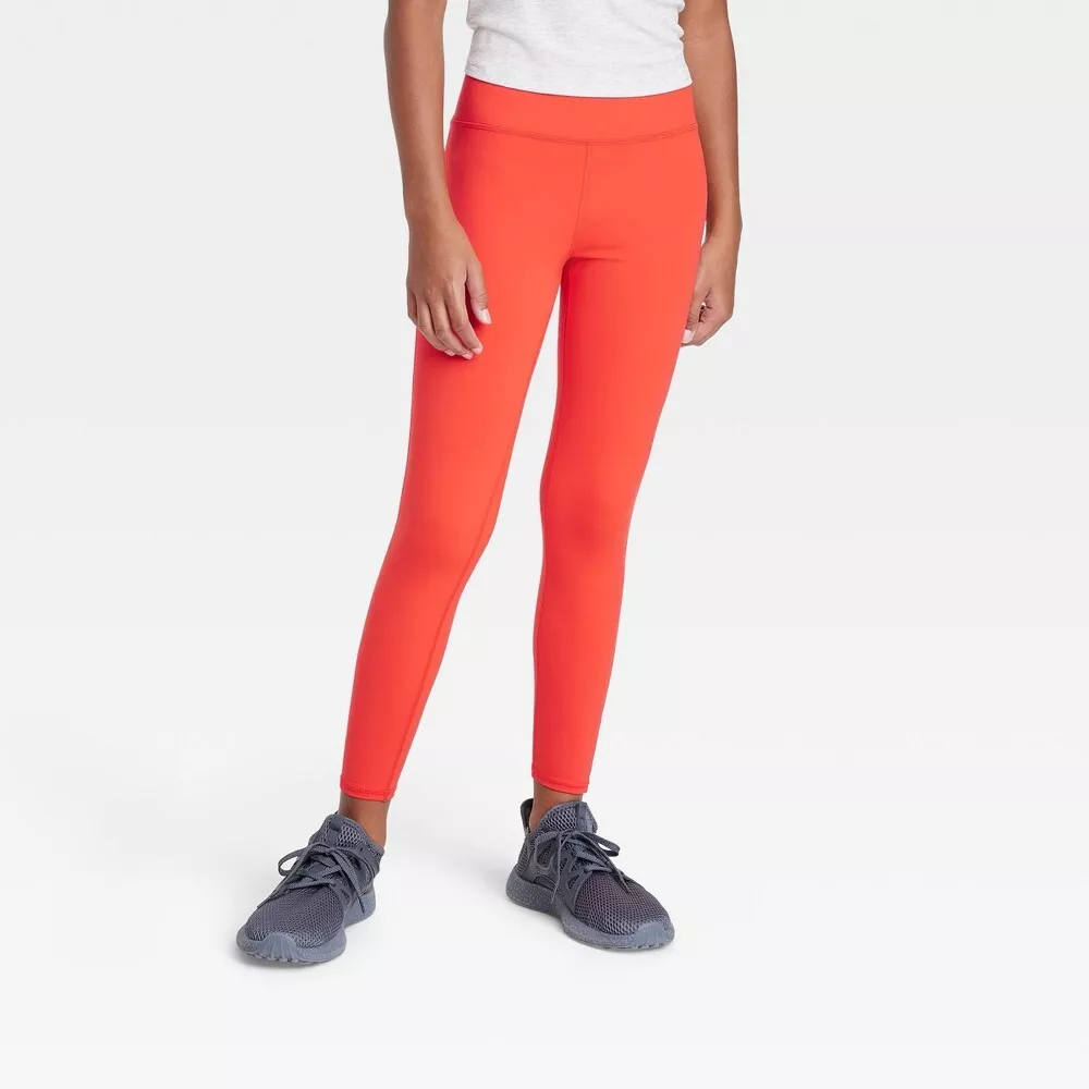 Girls' Velour Pieced Leggings - All in Motion Red XL