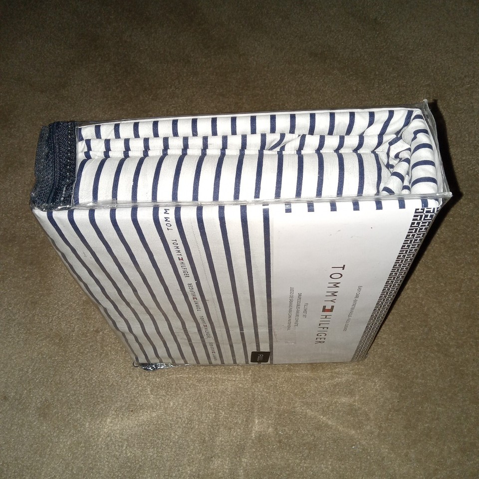Tommy Hilfiger Full Sheet Set Classic Blue & White Stripe Sheets