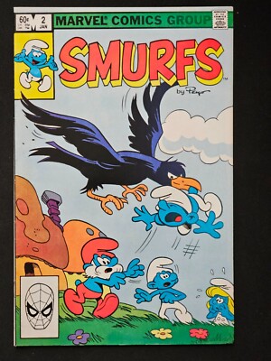 The Smurfs #2 - 1982 - Marvel Comics - 1st App of Evil Bird! Combine Ship