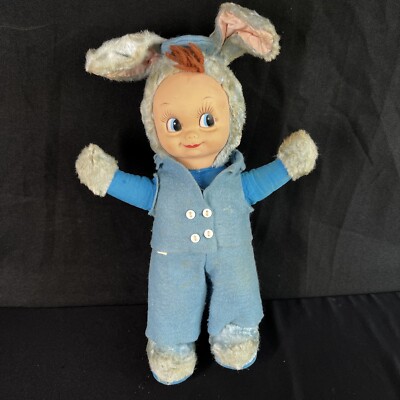 Gund ラバーフェイスバニー Vtg Rushton type Gund Rubber Face Bunny Boy Rabbit Stuffed Plush