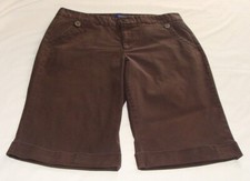 DOCKERS Chocolate Brown "IDEAL" SKIMMER Length CROP Pant Sz 14P 14 Inseam 