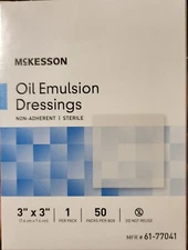 McKesson Oil Emulsion Dressing 3 X 3 Inch. Box of 50. #61-77041.