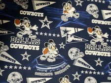 1ydx44" 100 Cotton, Fabric Traditions, NFL, Dallas Cowboys, Mickey Mouse