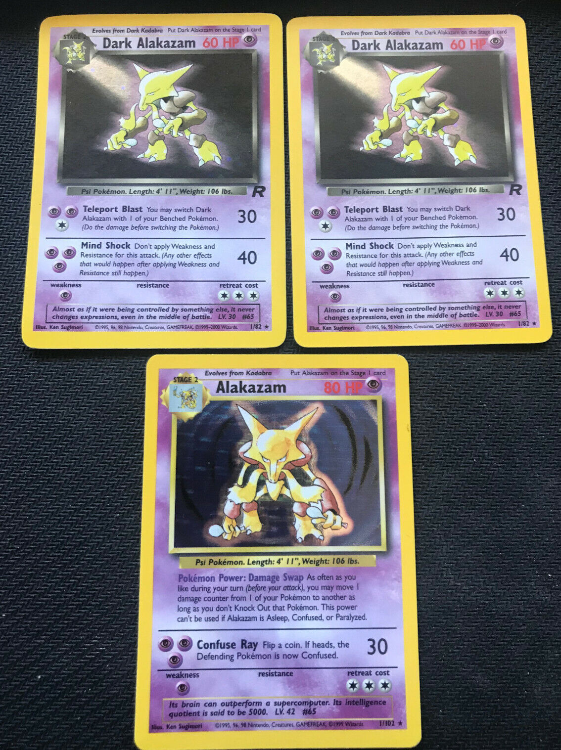 Dark Alakazam evolution set NM 1st edition