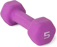 CAP Barbell Neoprene Dumbbell, Single 5 LB Hand Weight - SDN5-005 - Purple