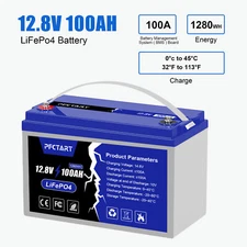 12V Lifepo4 Cell 100Ah LiFePO4 Lithium Deep Cycle Battery for RV Solar System US