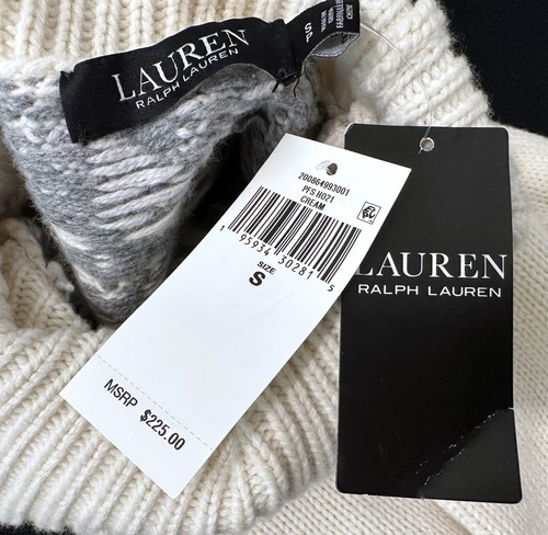 Lauren Ralph Lauren Womens Cowl Neck Wool Blend Sweater Dress in Cream SZ.S $225 - Picture 5 of 7