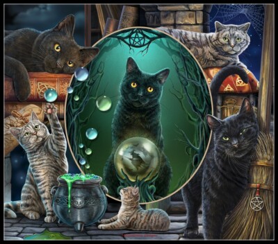 Magical Cat Montage - Chart Counted Cross Stitch Patterns Needlework DIY DMC 