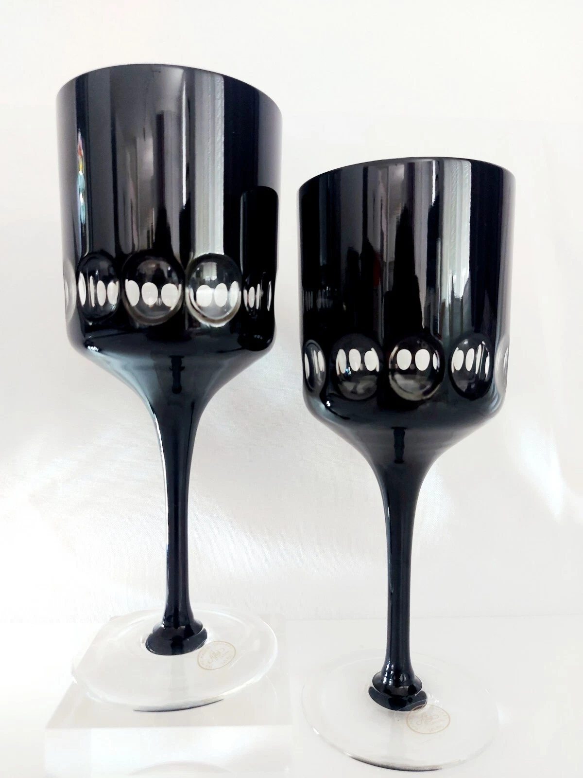 AJKA CRYSTAL BLACK MAGIC / FABERGE DESIGN Wine Goblet