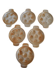 POELON ESCARGOT 6 TROUS GRES DU MARAIS ASSIETTE PLAT POELONS ESCARGOTS LOT DE 6