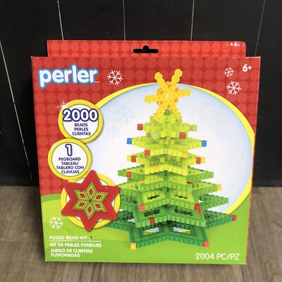 Perler 3D Christmas Tree Fused Bead Kit 2000+ Pieces Kids Holiday Crafting A4