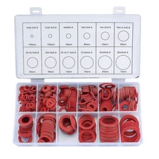 600Pcs Fibre Washer Assorted Kit 12 Size Red Steel  Fiber Flat Washer Kit9759
