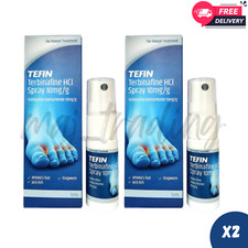 2x Tefin Terbinafine HCI Spray Fungal Treatment 10mg/g 15ml