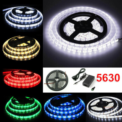 5M/16.4Ft 300 LED Strip Light 3528 5050 5630 SMD RGB Ribbon Tape Waterproof 12V