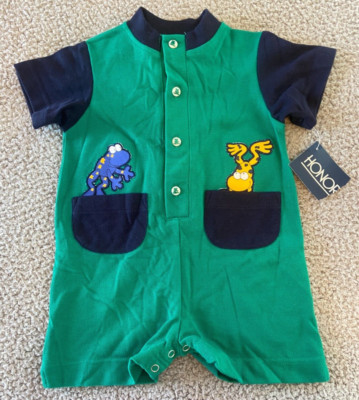 NWT HONORS Babies Multicolor Frogs Short Sleeve One Piece Shorts Size 18M