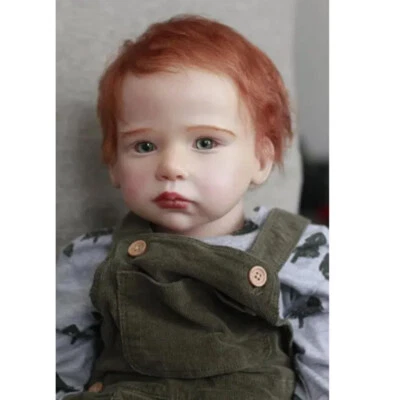 Artist 28in Lifelike Painted Reborn Baby Doll Finished Toddler Boy Cloth Body