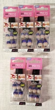 Kiss Impress Press-On Nails 24 Gel Nails Ultra Shine GLITZ & GLAMOUR - LOT OF 5