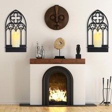 OYEFLY 2 Pcs Gothic Sconces Wall Decor,Black Goth Decor Arched Church Wall (Styl