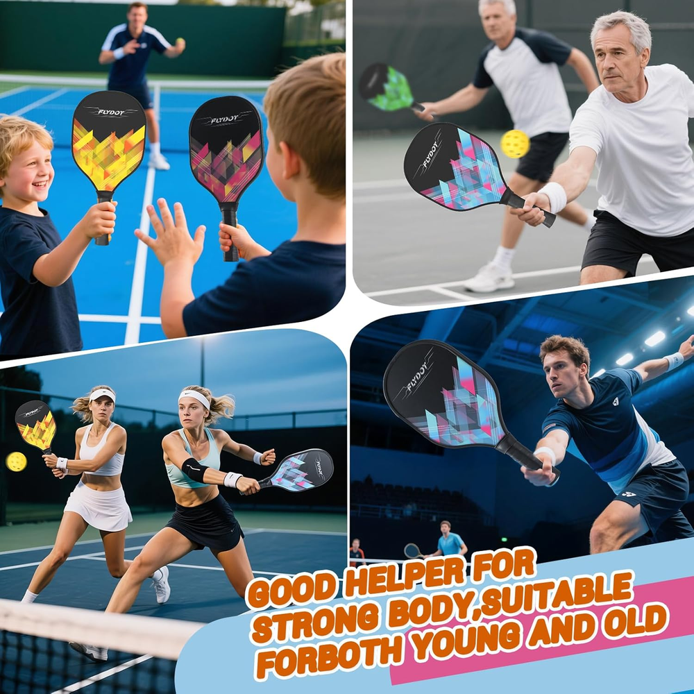 Premium USAPA-Approved Pickleball Paddles Set with 4 Indoor/Outdoor Balls & Carry Bag Premium USAPA-Approved Pickleball Paddles Set with 4 Indoor/Outdoor Balls & Carry Bag
