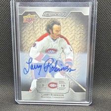 Upper Deck 2023-24 Engrained Larry Robinson White Birch Auto #96 Canadiens Card