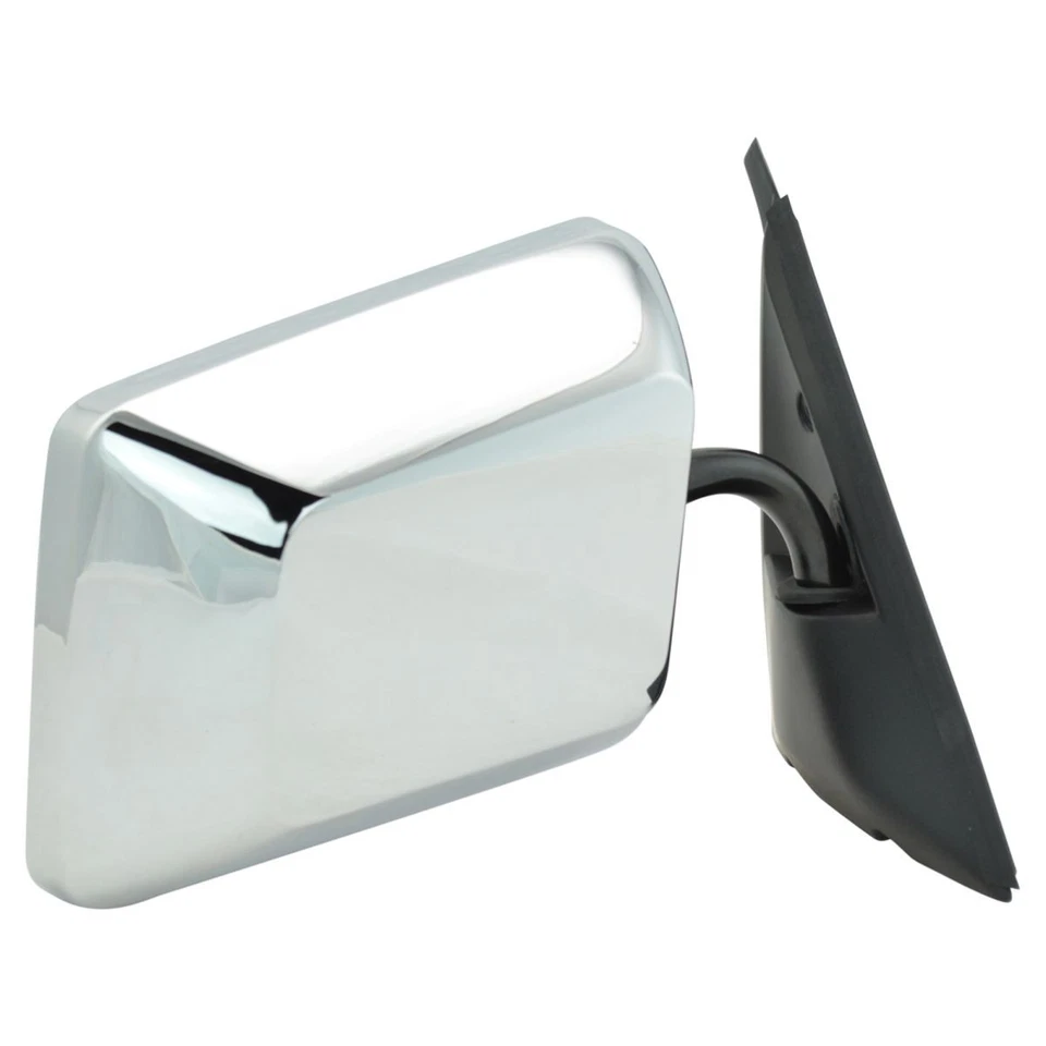 Juego de pares de espejos retrovisores laterales manuales de acero inoxidable cromado para camioneta SUV S10 S15 Foto 3 de 4