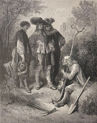 Der Alte Und Die Drei Jungen Männer Fabeln La Fontaine Gustave Doré