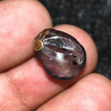 Genuine Ancient Roman Natural Sapphire Bead with Gold Inlay in good Condition