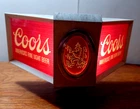 VTG Coors Light Beer Lighted Bar Top Cash Register Sign 3 Sided Works RRDS