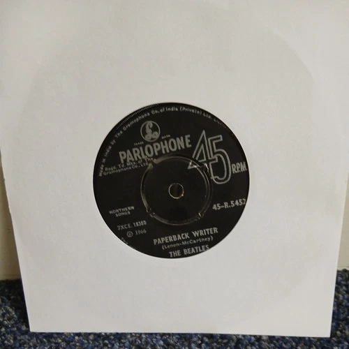 THE BEATLES rain/paperback writer RARE SINGLE 7" 45 RPM INDIA INDIAN Good Vg+
