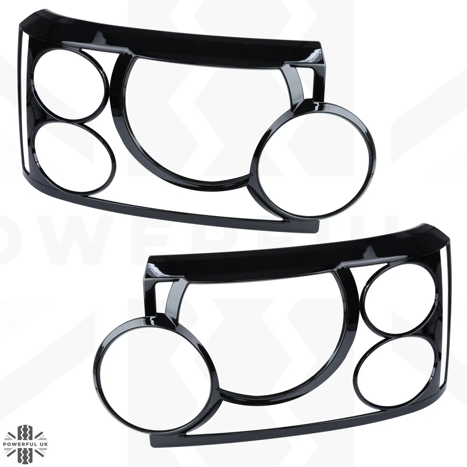 Headlight Guards in Gloss Black for Range Rover L322 2006-2009 Lamp Trim Covers - Image 2 of 4