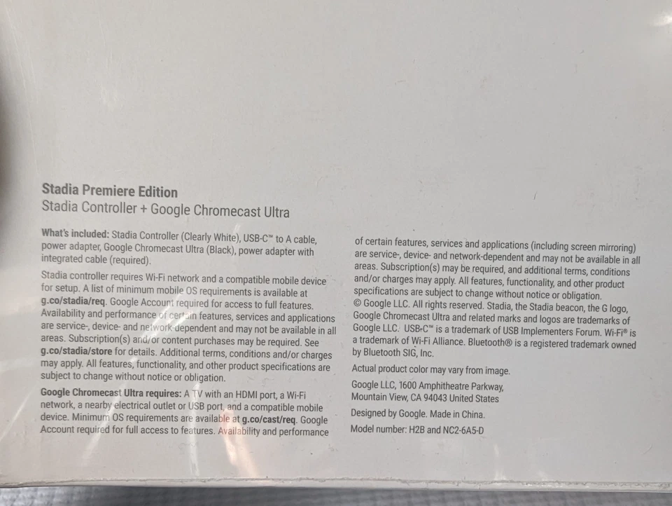 Google Stadia Premiere Edition - Stadia Controller W/Google Chromecast Ultra - Image 3 of 4