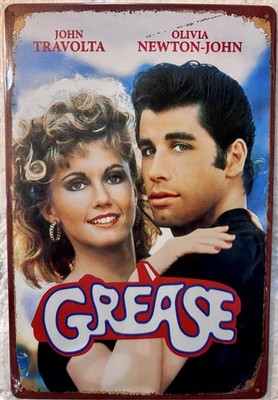 TIN SIGN 8x12 Grease Hollywood Movie John Travolta Sexy Olivia Newton John DD6