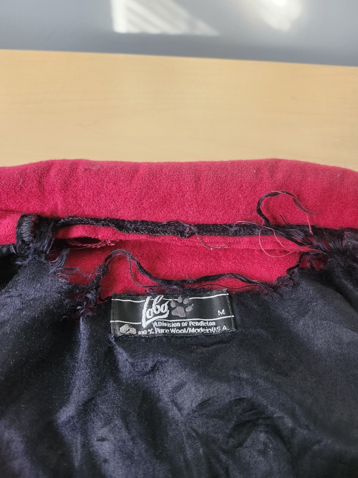 Men's Red Wool Pendleton Jacket, Size Medium - image 9