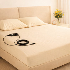 Grounding Earthing Fitted Sheet Queen 10 Silver Fiber Bed Sheet Ivory