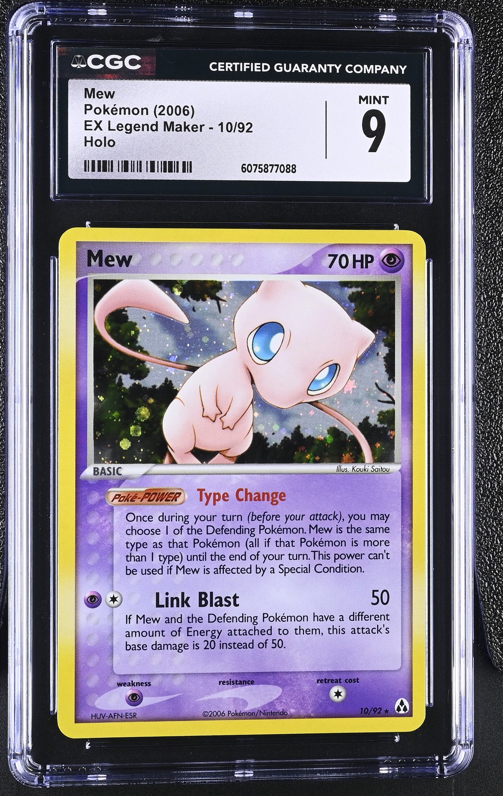 CGC 9 MINT Mew 2006 EX Legend Maker 10/92 Holo Pokemon Card