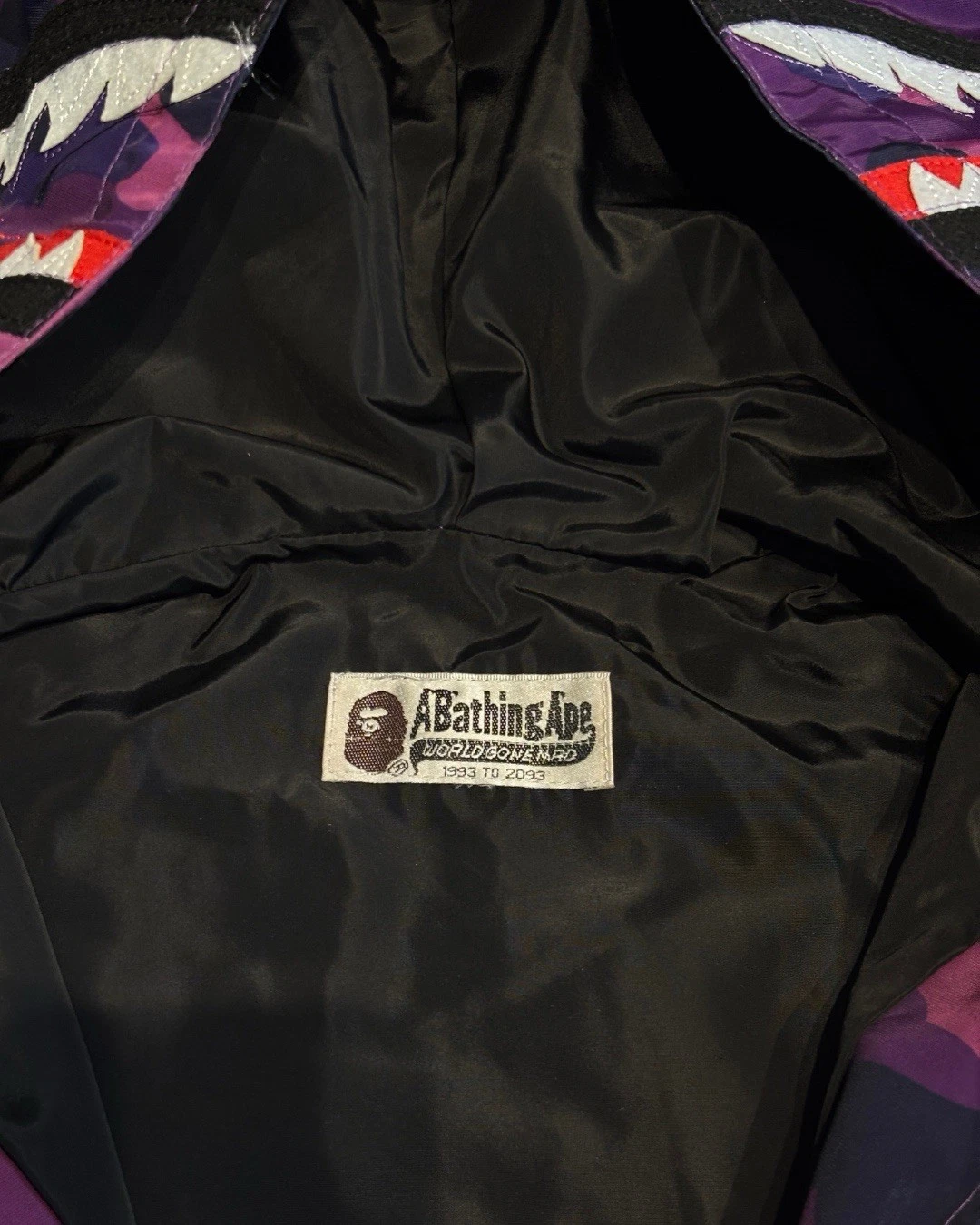 Purple Camo Bape Bathing Ape Hooded Jacket Medium  image 5