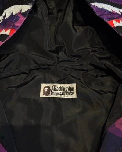 Purple Camo Bape Bathing Ape Hooded Jacket Medium  image 5