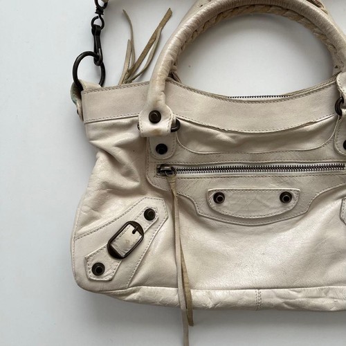 BALENCIAGA by Nicolas Ghesquiere White Editors Messenger Bag Y2K Shoulder used