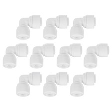 10Pcs Push to Connect Fittings, 1/4" OD x 1/4" OD Elbow Union (6-6mm)