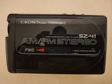 Vintage CROWN SZ-41 AM/FM STEREO Cassette Tape Player Works 