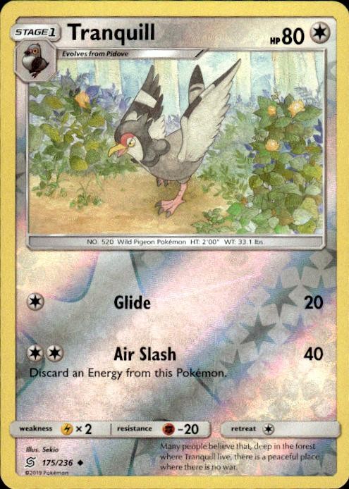 Pokemon Reverse Holo Tranquill SM - Unified Minds 175/236 LP