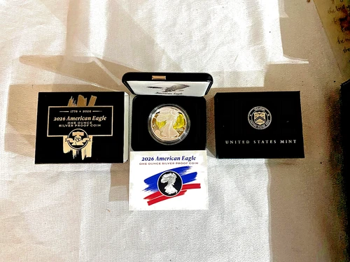 2026 W Proof Dual Date American Silver Eagle 1 oz ASE 250th Anniversary  ogp