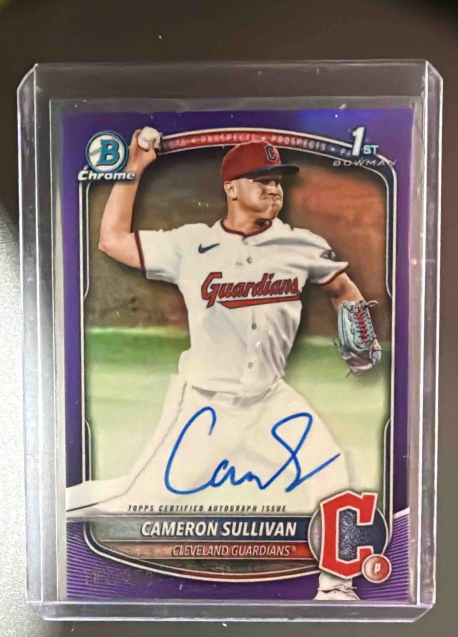 2025 Bowman Cameron Sullivan Chrome Auto Purple Refractor /250 #CPA-CS 1st