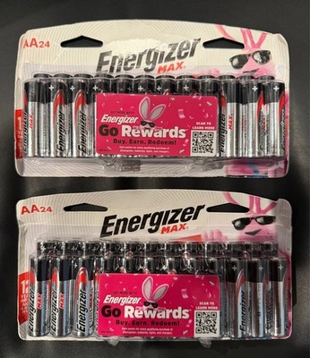 Lot of 2- Energizer Max 24AA  Pack Batteries  48 AA Total Expires -12/2035