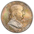 1963-D Franklin Silver Half Dollar PCGS MS-65 End Roll Album Toned Toning