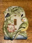 Vintage Takahashi Japan Parrots Single Light Switch Cover Hibiscus Tropical