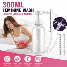300ml Pump Action Douche Enema Bottle with Nozzle Vaginal Anal Clean Tool Kit