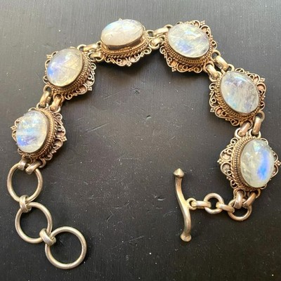 925 STERLING SILBER UND MONDSTEIN ARMBAND SKY